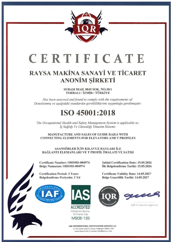 RAYSA MAKINA ISO 45001 page 0001 2